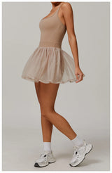 Women Mesh Breathable Tennis Skirt