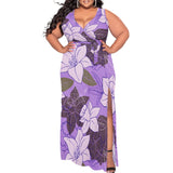 Women 3D Print Halterneck Maxi Dress