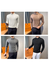 Men's Turn Down Collar Knit Sweater