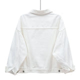 Women’s Pure Color Lapel Denim Jacket