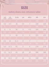 Women Safety Shoes Pink Steel Toe Sneakers