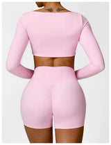 Women's Long Sleeve Yoga Shirt – Gym Push-Up Fitness Top