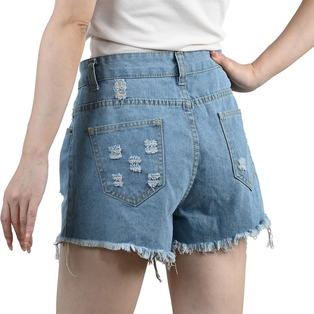 Women’s Ripped High Waist Tassel Jorts