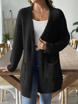 Women Long Sleeve Pocket Knit Cardigan