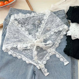 Women Embroidered Lace Mini Apron Skirt