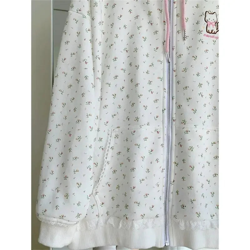 Harajuku Lace Cat Hoodie