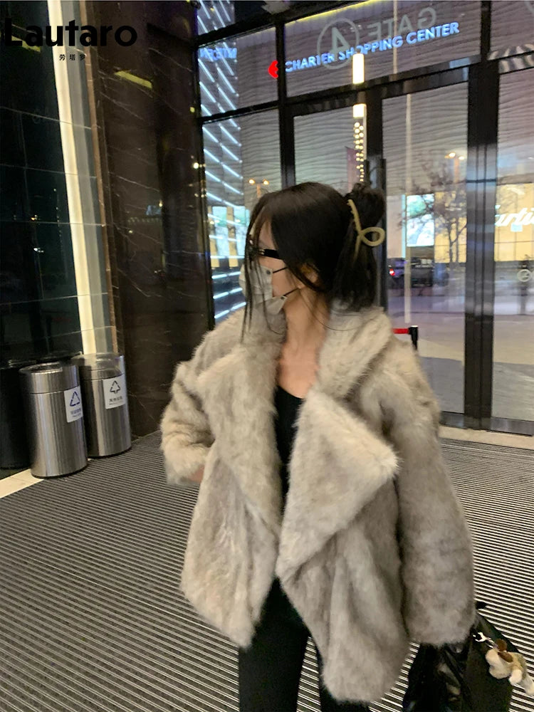 Oversized Faux Fox Fur Winter Coat