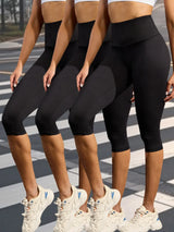 Women 3-Pack High Waist Capri Yoga Leggings