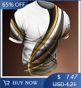 Men’s 3D Striped Crew Neck Shirt