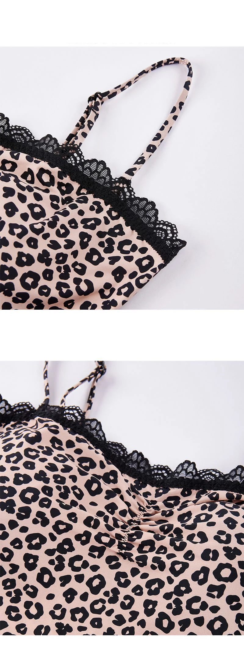 Women Lace Leopard Halter Top