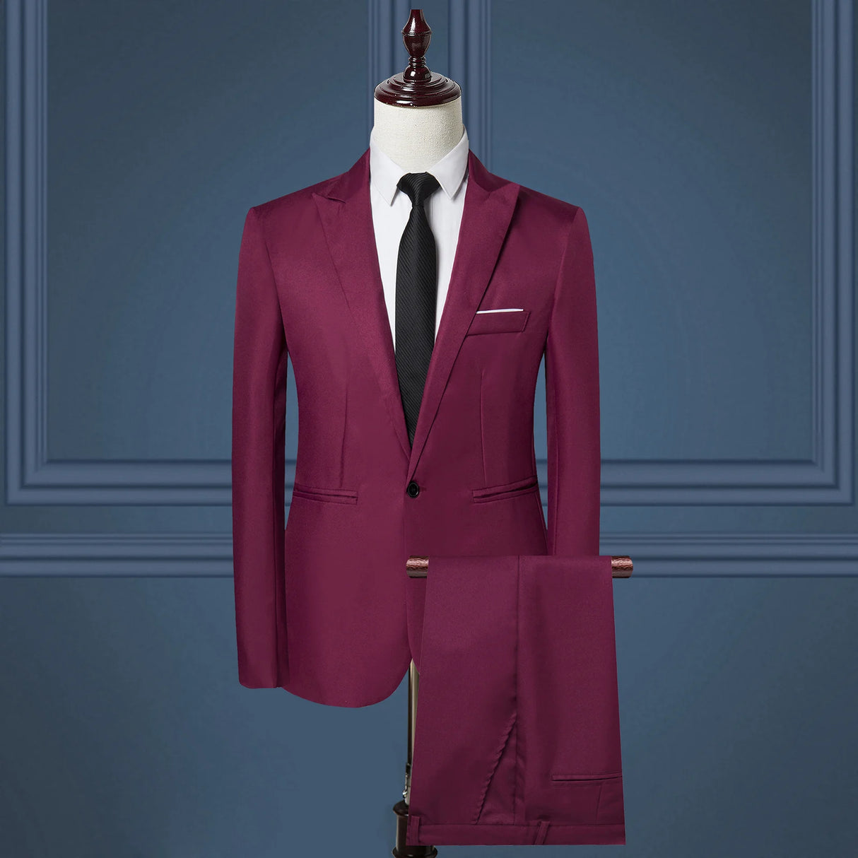 Men Slim Fit Tailored Business Suit