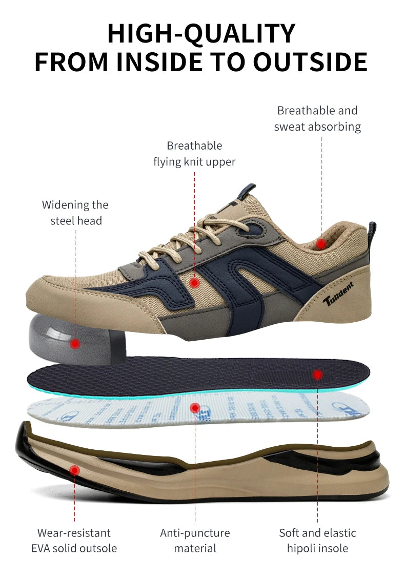 Men Steel Toe Indestructible Work Sneakers