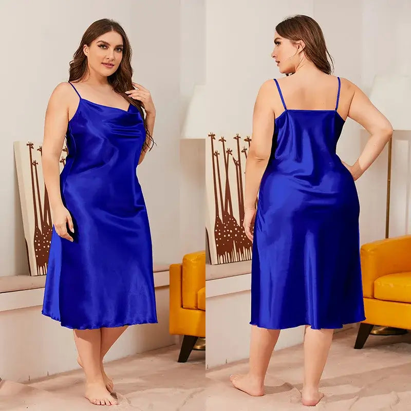 Women Satin Chemise Nightdress Plus Size Sleepwear