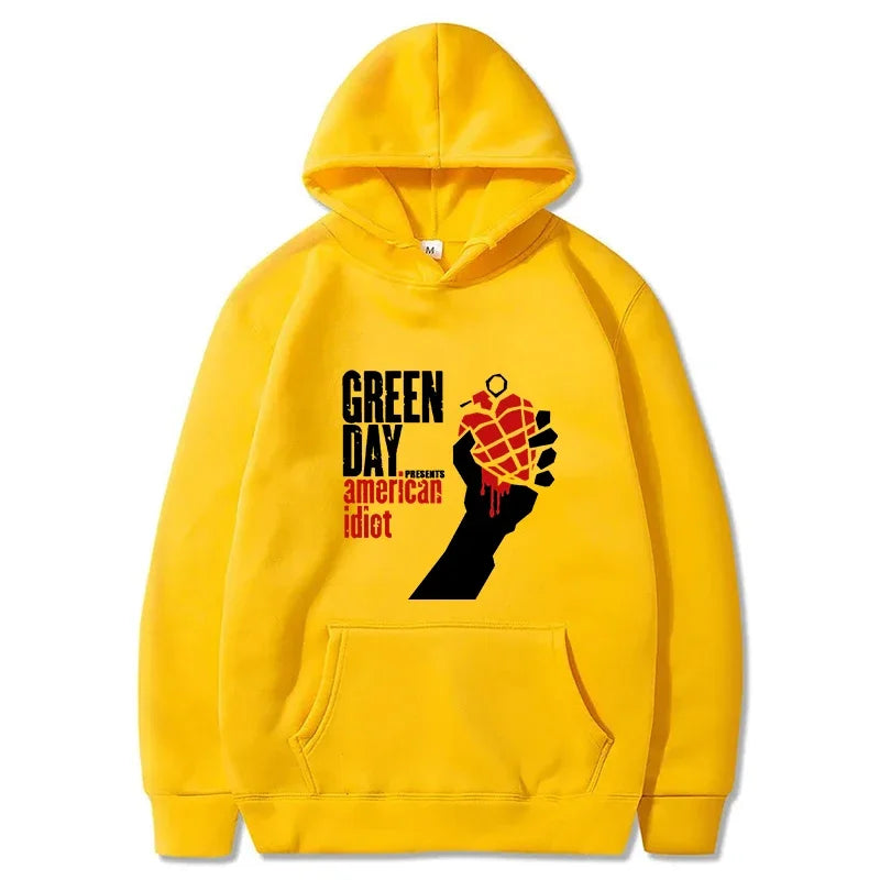 Green Day Printed Pullover Hoodie
