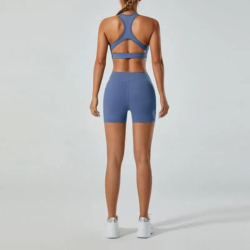 Women Deep V Hollow Back Sports Bra