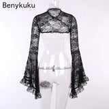 Gothic Black Sheer Bolero Shrug Jacket