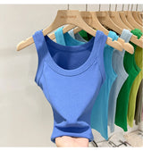 Women Ribbed Round Neck Tank