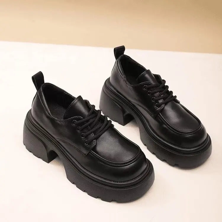 Women Platform Loafers – 2025 Autumn Lace-Up Flats
