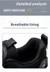 Men Rotating Button Steel Toe Safety Shoes
