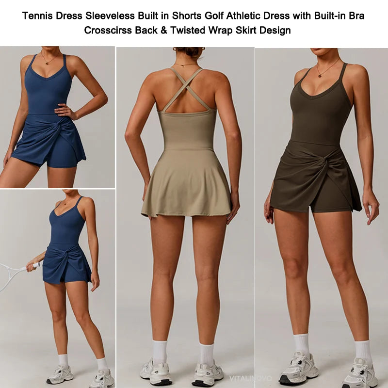 Women Tennis Dress with Shorts