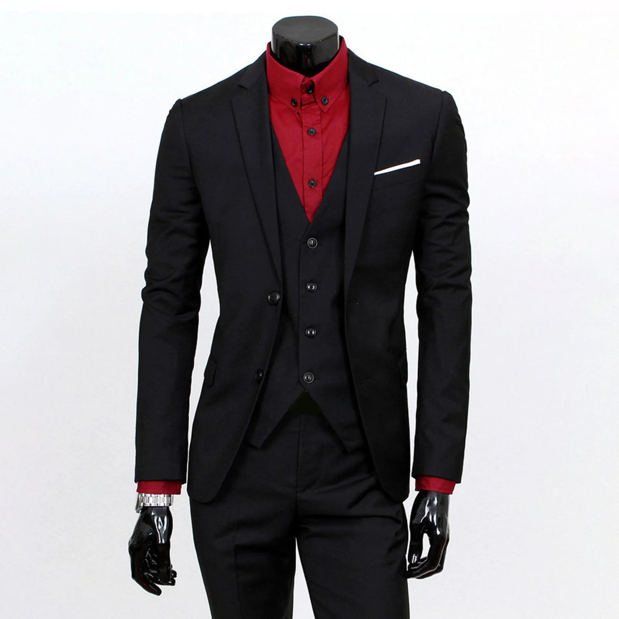 Men Slim Fit 3-Piece Formal Suit