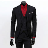 Men Slim Fit 3-Piece Formal Suit