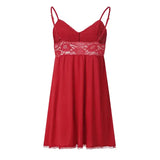 Women Plus Size Lace Nightgown Sexy Deep V Sleepwear