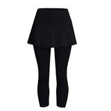 Women High Elastic 2-Piece Skirt Pants Set