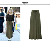 Women Knit Split Long A-Line Skirt