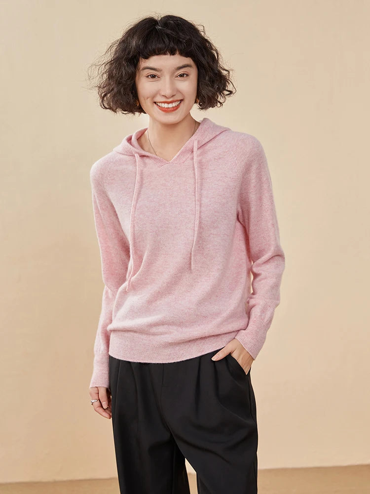 Women's 100% Cashmere Hooded Sweater
