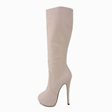 Women Over Knee Boots – Super Matte Leather Platform