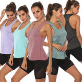 Women Sleeveless Yoga Tank Top Quick Dry Workout Shirt