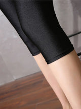 Women Shiny Neon Spandex Capri Leggings