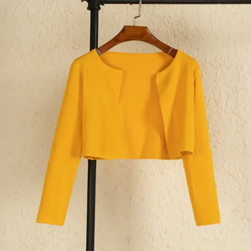 Women Black Cropped Knit Sweater