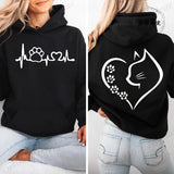 Cat Heart Graphic Hoodie