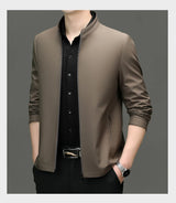 Men Stand Collar Zipper Jacket