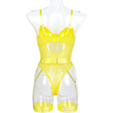 Women Mesh Splicing Suspender Jumpsuit