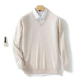 Men's Plus Size Wool V-Neck Sweater