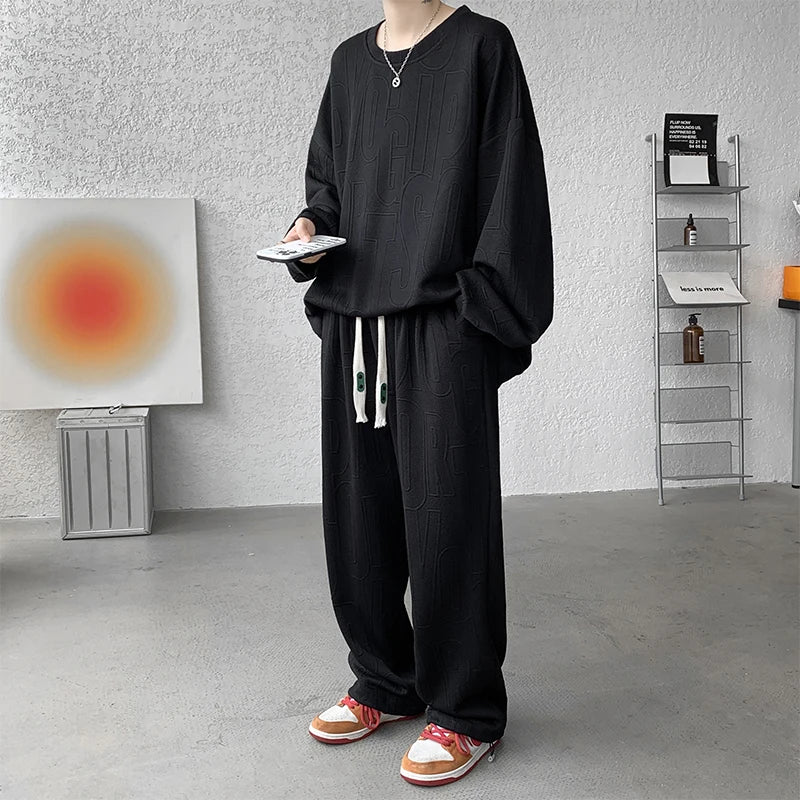 Men’s Plus Size Plain Tracksuit Set M–5XL