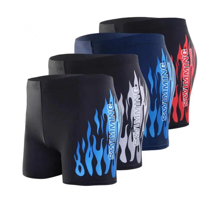 Men Flame Print Swim Briefs