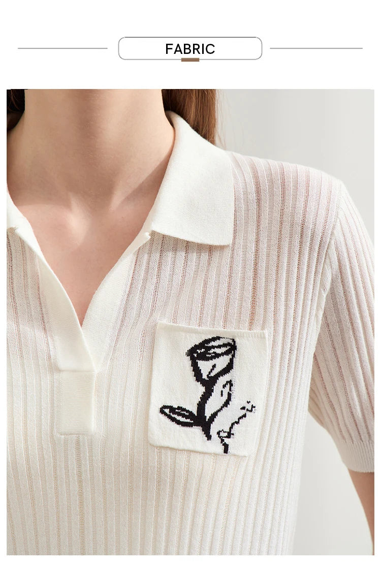 Women's Jacquard Pocket Knit Sweater