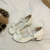 Lolita Round Toe Pumps – Cute Bow Midi Heels 2025