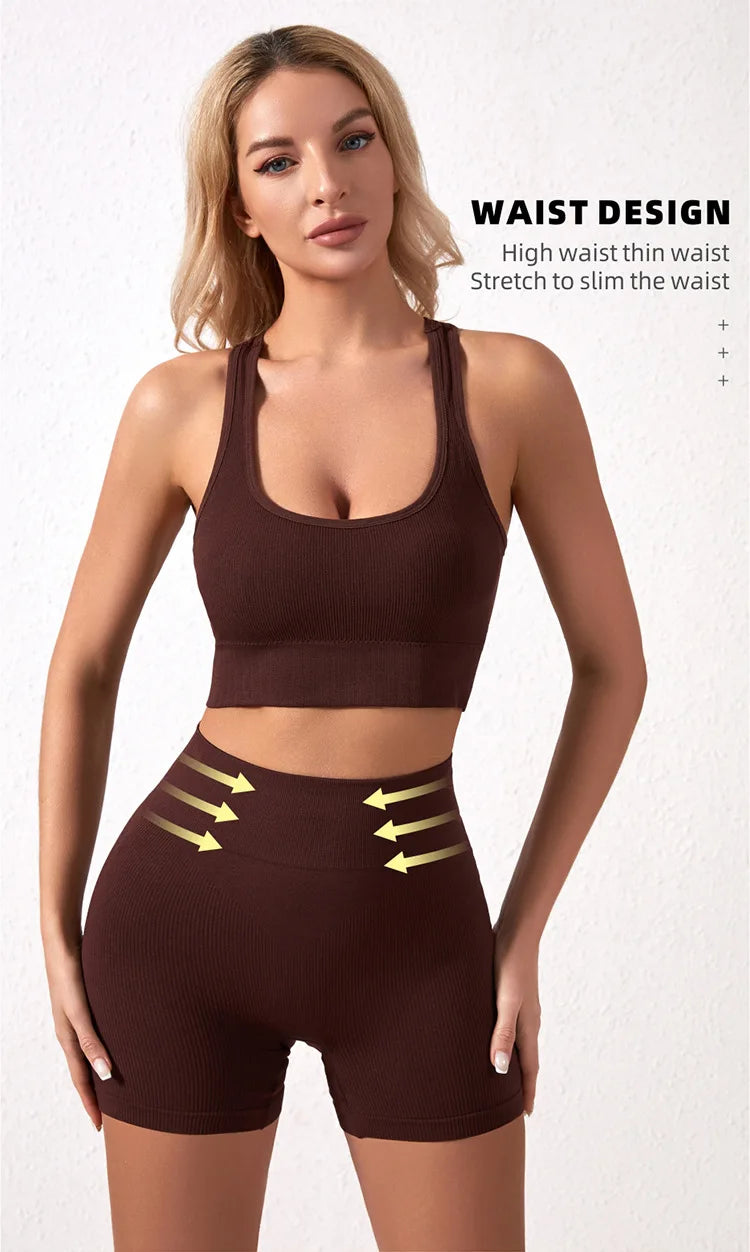 Women Seamless Yoga Bra Set