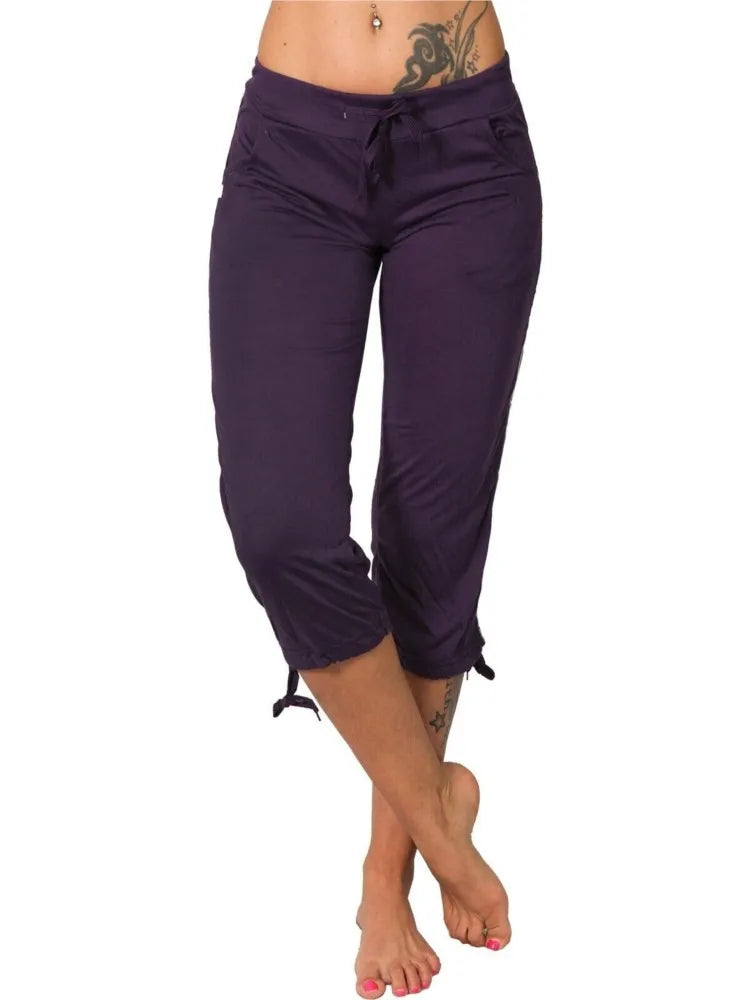Women Pocket Mid-Rise Cropped Leggings