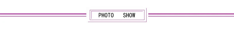 Text banner saying 'Photo Show' with decorative lines in purple and white.