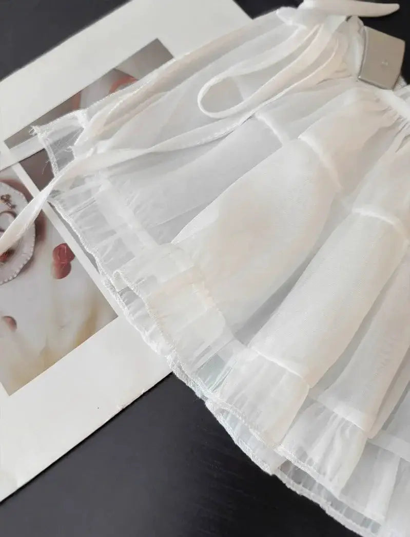 Women Y2K Lace Wrap Layered Skirt