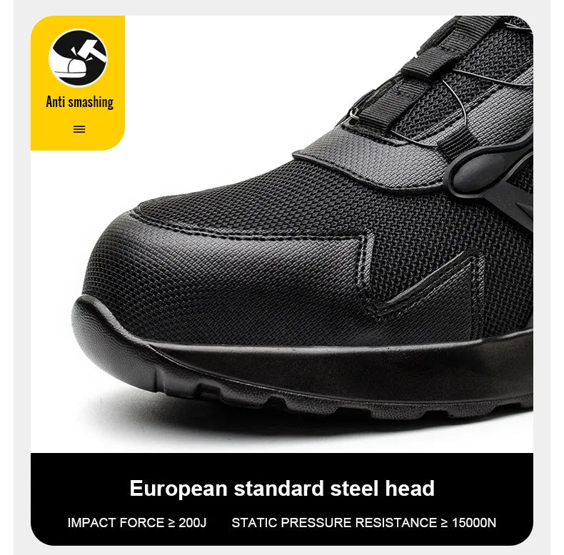Men Air Cushion Steel Toe Safety Sneakers