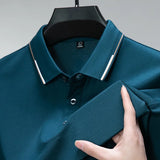 Men Luxury Silk Cotton Polo Shirt