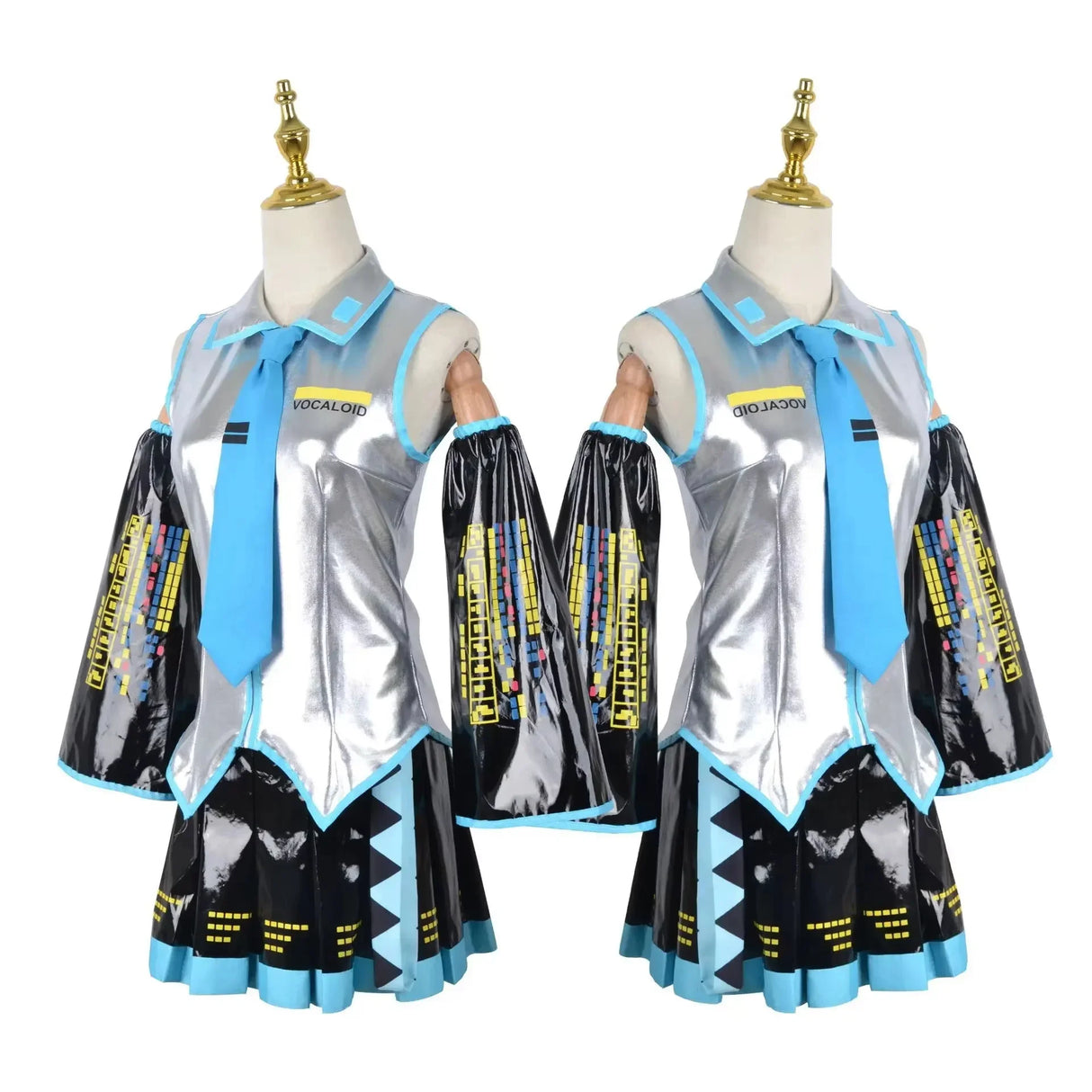 Hatsune Miku Silver Leather Cosplay Costume