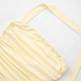 Strapless Pleated Hanging Neck Tank Top